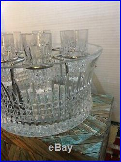 Waterford Lismore Diamond Vodka Set withchill bowl shot glasses