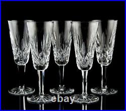 Waterford Lismore Fluted Champagne Glasses Set 5 Vintage Elegant Crystal Barware
