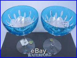 Waterford Lismore Glasses Aqua Pops Cocktail Pair- Set Of Two Nib