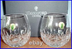 Waterford Lismore Nouveau Light Red Wine Stemless SET/2 Glasses 136878 12 oz New