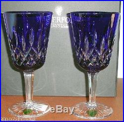 Waterford Lismore Prestige Goblet(s) Cobalt Blue SET/2 Cased Crystal 154870 New