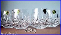Waterford Lismore Roly Poly Old Fashioned Tumblers DOF Glasses Set of 4 New