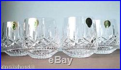Waterford Lismore Roly Poly Old Fashioned Tumblers DOF Glasses Set of 4 New