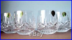 Waterford Lismore Roly Poly Set Of 4 Old Fashioned Tumbler DOF Glasses New Boxed