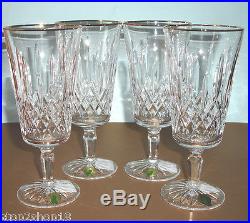 Waterford Lismore Tall Gold Iced Beverage SET/4 Crystal Glasses #6133182901 NEW