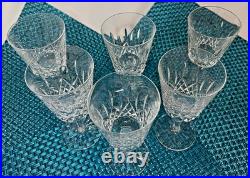 Waterford Lismore Water Goblets Set of 6 Vintage Crystal Stemware
