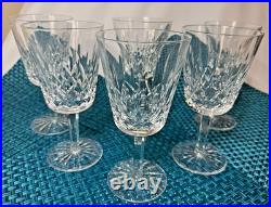 Waterford Lismore Water Goblets Set of 6 Vintage Crystal Stemware