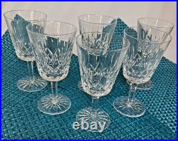 Waterford Lismore Water Goblets Set of 6 Vintage Crystal Stemware