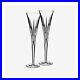 Waterford Lismore diamond toasting flutes Pair set of 2 With Engraving