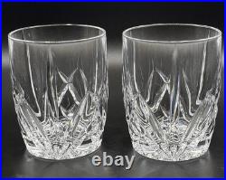 Waterford Marquis Brookside Double Old Fashioned Crystal Glasses Set 2 Barrel