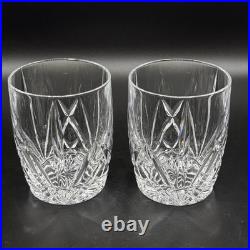 Waterford Marquis Brookside Double Old Fashioned Crystal Glasses Set 2 Barrel