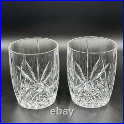 Waterford Marquis Brookside Double Old Fashioned Crystal Glasses Set 2 Barrel