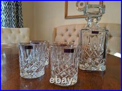 Waterford Marquis Crystal NEW Markham Set Square Decanter & 4 DOF Glasses Double