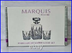 Waterford Marquis Markham Decanter & DOF Set of 3 Bar Glassware Whiskey #256P