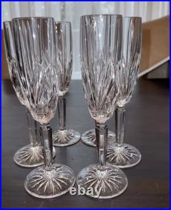 Waterford Marquis Set of 6 Brookside Champagne Flutes Excellent Condition