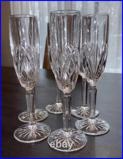 Waterford Marquis Set of 6 Brookside Champagne Flutes Excellent Condition