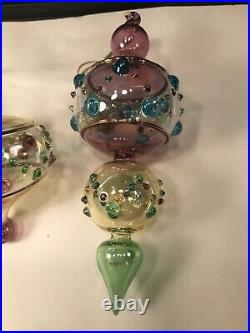 Waterford Marquis''pastel Gems'' Christmas Ornaments Set Of 3 In Box Signed Mar