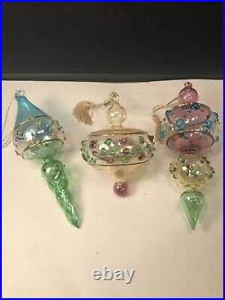 Waterford Marquis''pastel Gems'' Christmas Ornaments Set Of 3 In Box Signed Mar