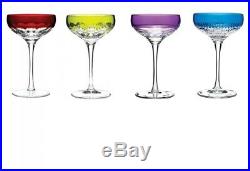 Waterford Mixology Assorted Color Champagne Coupes Glasses Set/4 MINT, UNUSED
