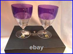 Waterford Mixology Circon Purple Stem Glass Set of Two New in Box