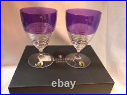 Waterford Mixology Circon Purple Stem Glass Set of Two New in Box