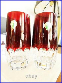 Waterford Mixology TALON RUBY RED HIBALL Highball Glasses SET / 2 NEW IN BOX