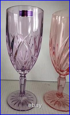 Waterford Pastel Iced Tea Set of 4 Multi Color Bright Cheery Glasses NEW Marquis