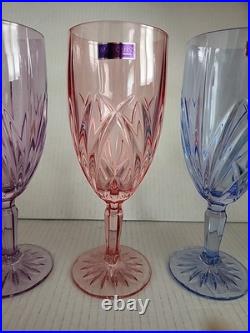Waterford Pastel Iced Tea Set of 4 Multi Color Bright Cheery Glasses NEW Marquis