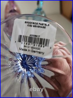 Waterford Pastel Iced Tea Set of 4 Multi Color Bright Cheery Glasses NEW Marquis