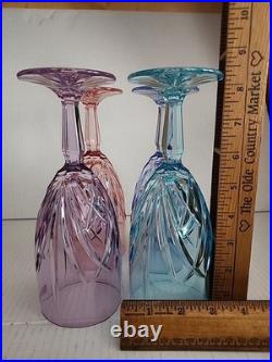 Waterford Pastel Iced Tea Set of 4 Multi Color Bright Cheery Glasses NEW Marquis