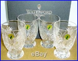Waterford Pineapple Hospitality SET/4 Beverage Juice Footed Tumblers #154881 New