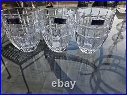 Waterford Quadrata Double Old Fashioned Cyrstal Glasses Contemporary Set Of 3