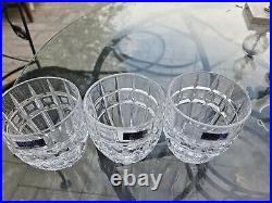 Waterford Quadrata Double Old Fashioned Cyrstal Glasses Contemporary Set Of 3