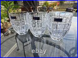 Waterford Quadrata Double Old Fashioned Cyrstal Glasses Contemporary Set Of 3