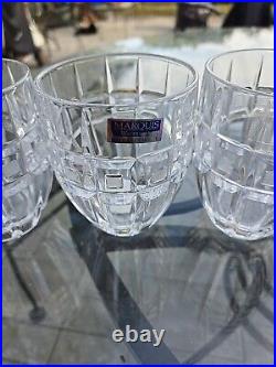 Waterford Quadrata Double Old Fashioned Cyrstal Glasses Contemporary Set Of 3