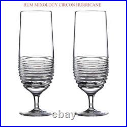 Waterford Rum Mixology Circon Hurricane Glasses Hiball Cocktail Beverage Set 4