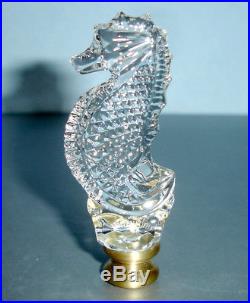 Waterford Seahorse & Acorn Lamp Finials Set of 2 Crystal & Brass New