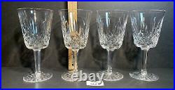 Waterford Set of 4 Ireland Crystal Lismore Water Wine Goblet Gothic Etching 7