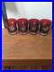 Waterford Snowflake Snow Crystals Ruby Whiskey Double Old Fashion Glasses Set 4