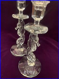Waterford Tall Seahorse Candlesticks Set of 2 Beautiful, Great Condition $1