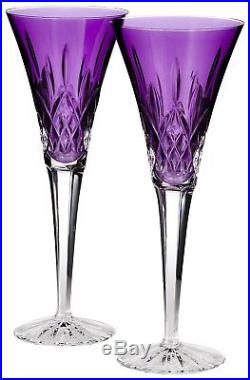 Waterford Toasting Flutes, Set of 2 Lismore Amethyst BRAND NEW IN BOX