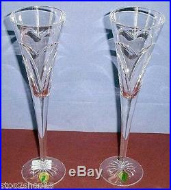 Waterford Wishes Love & Romance Champagne Flute SET/2 Crystal Italy 139903 New