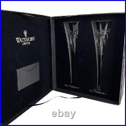 Waterford Wishes Love & Romance Toasting Flute Pair champagne flutes $200 New