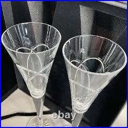 Waterford Wishes Love & Romance Toasting Flute Pair champagne flutes $200 New