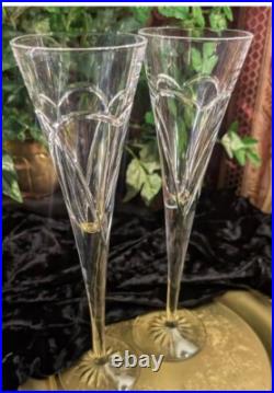 Waterford Wishes Love & Romance Toasting Flutes Wedding New Year Set Of Two