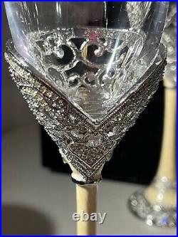 Wedding Champagne Toasting Flutes Set (2x) Things Remembered 2010 Off-White