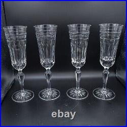 Wedgwood Crystal Monarch Champagne Flute Glasses 8 5/8 Set of 4