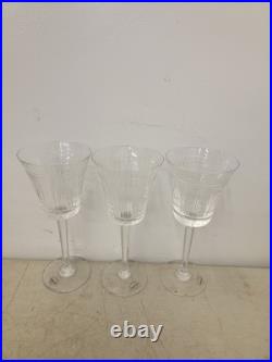 Wedgwood Dynasty Crystal Water Goblets Glasses 9 Inch Set Of 3