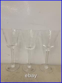 Wedgwood Dynasty Crystal Water Goblets Glasses 9 Inch Set Of 3