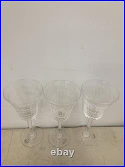 Wedgwood Dynasty Crystal Water Goblets Glasses 9 Inch Set Of 3